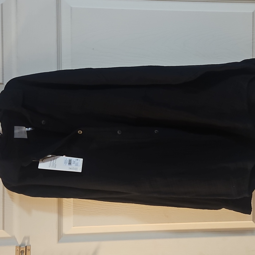 CALIA Oversized Long Sleeve Button Down Cover Up: BLACK: NEW WITH TAGS: SZ XXS
